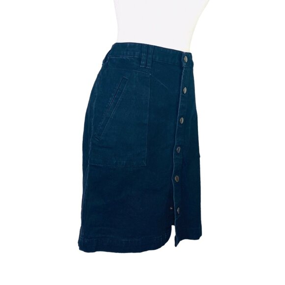 Tommy Hilfiger Y2K Denim Skirt 90s Vintage Button Close Womens SZ 14 Black Jean - Picture 5 of 12